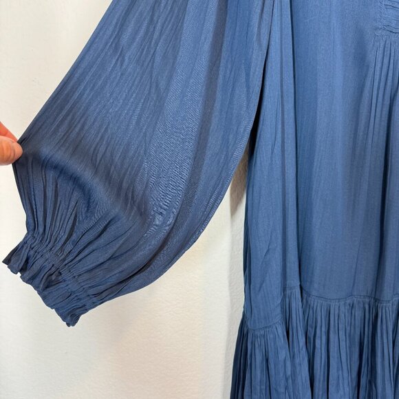 Anthropologie Blue Slip Dress Minimalist Oversized Long Sleeve Large - Picture 5 of 9